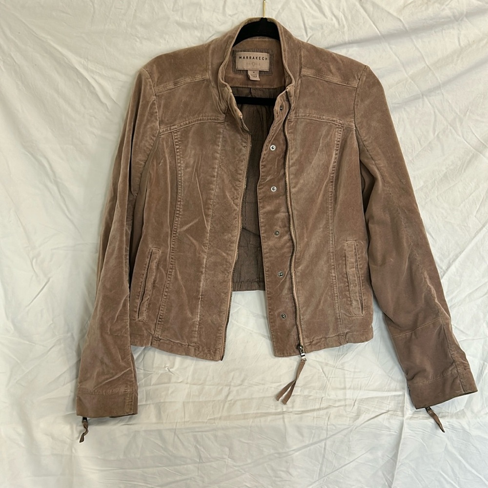 Blush faux suede jacket